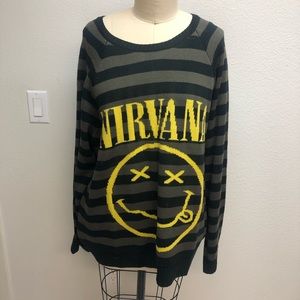 Nirvana band striped sweater XL